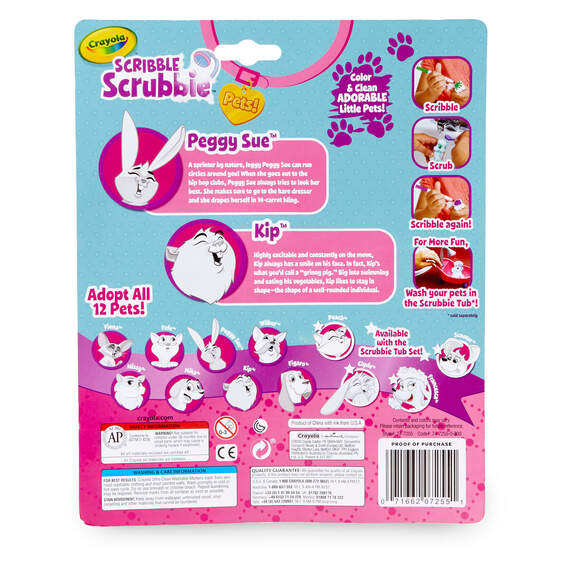 Crayola Scribble Scrubbie Pets Rabbit & Hamster Coloring Set, 2-Count, , large image number 2