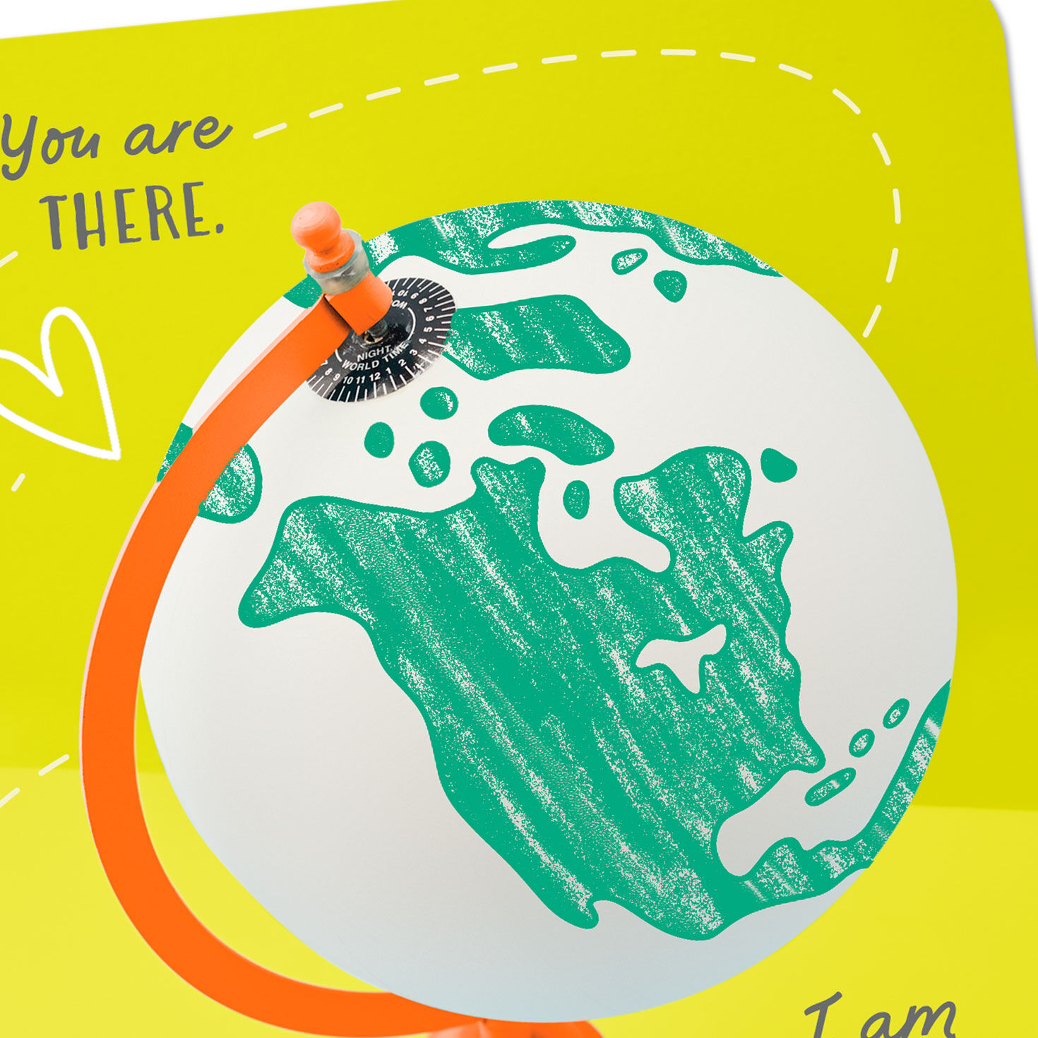 Globe and Hearts Miss You Card Card Front Detail image number 4