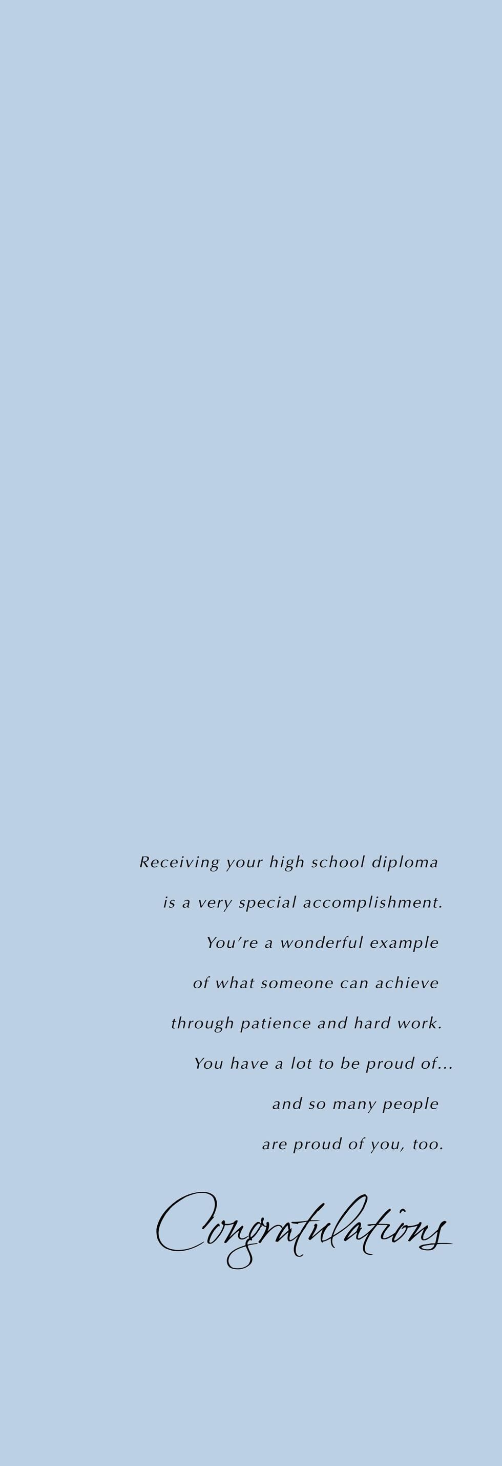Receiving Your Diploma Graduation Card for High School Graduate