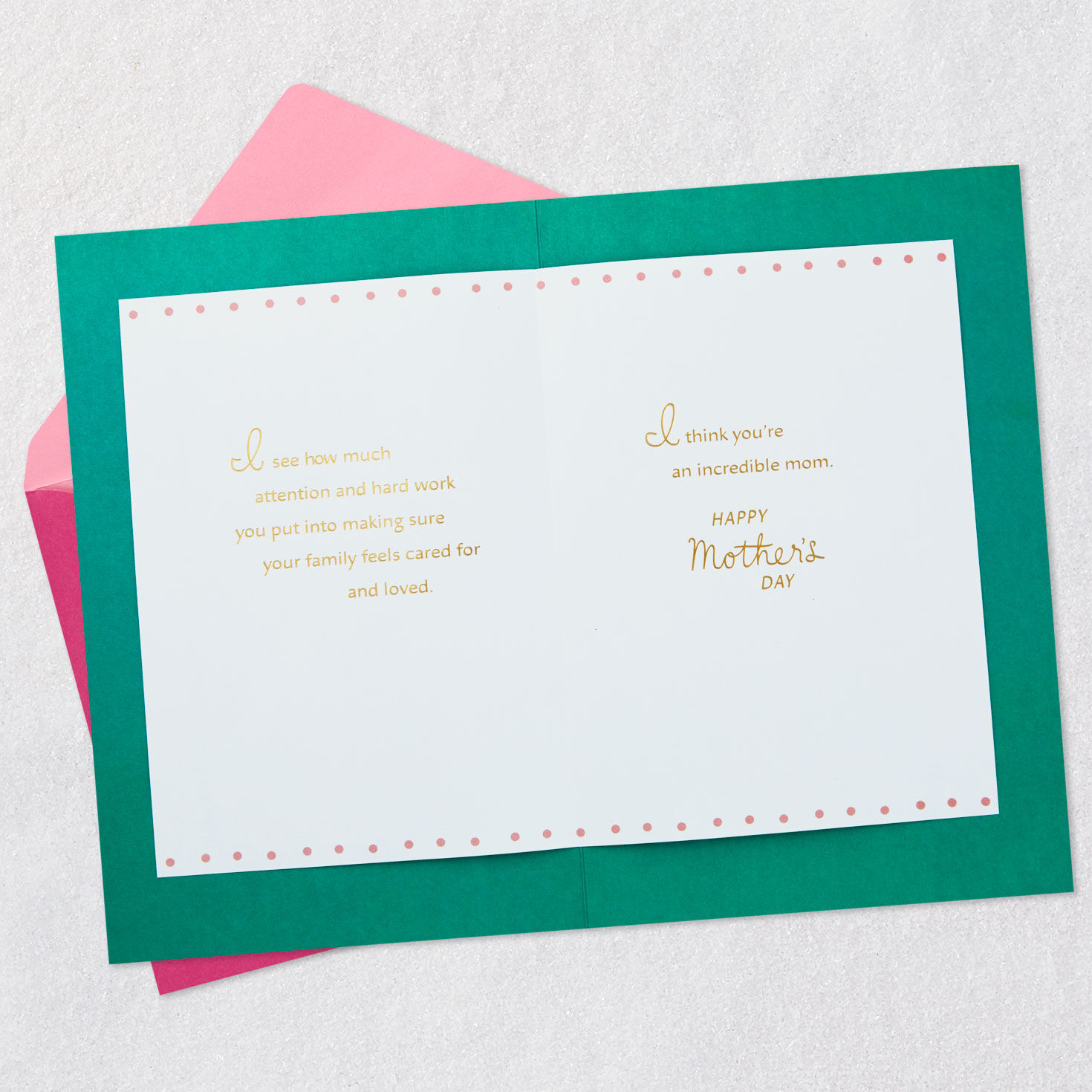 Flowers for an Amazing Daughter Mother's Day Card Open card with envelope image number 3