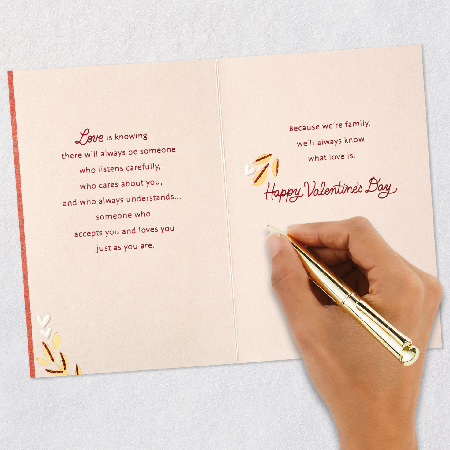 Letters and Flowers Valentine's Day Card for Family Signing card image number 7