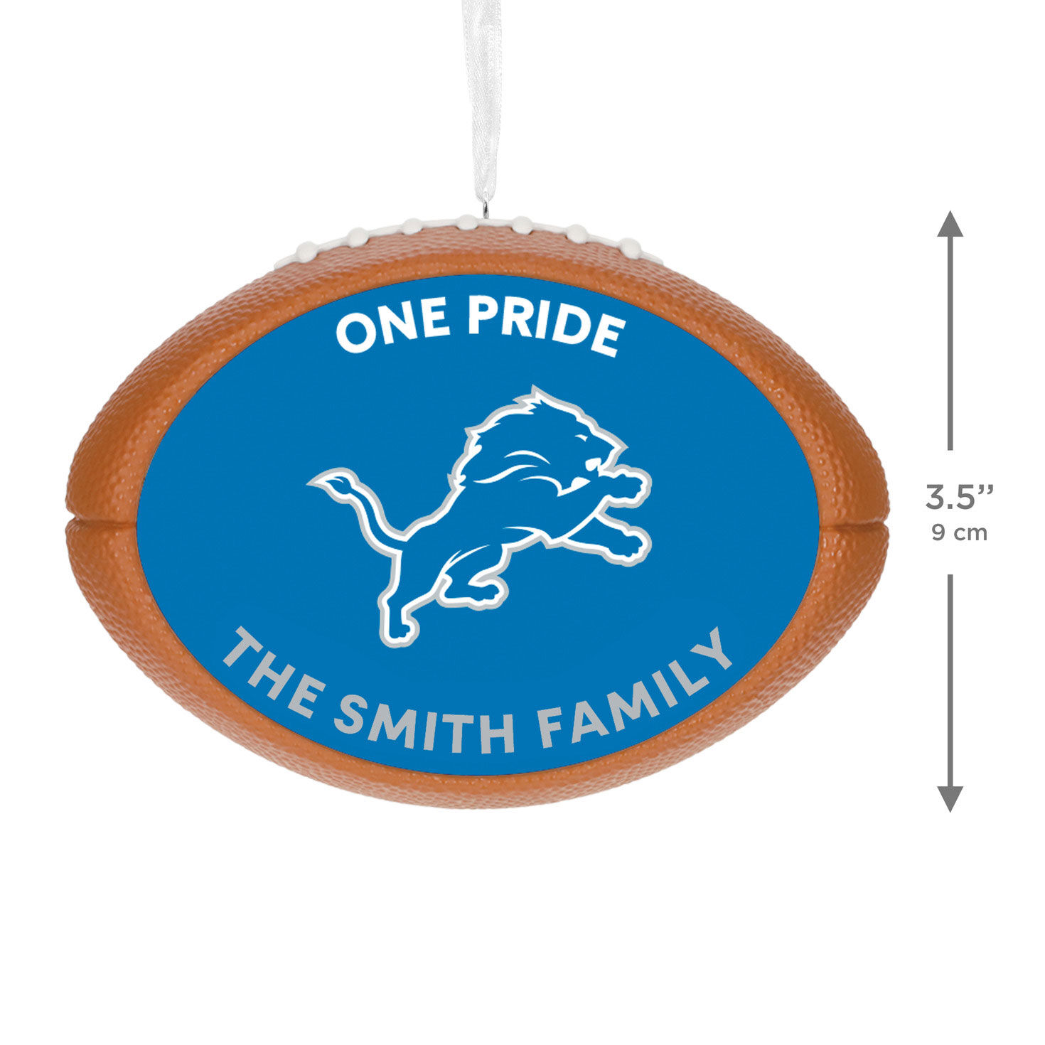 Detroit Lions Football Personalized Text Ornament measurement image number 5