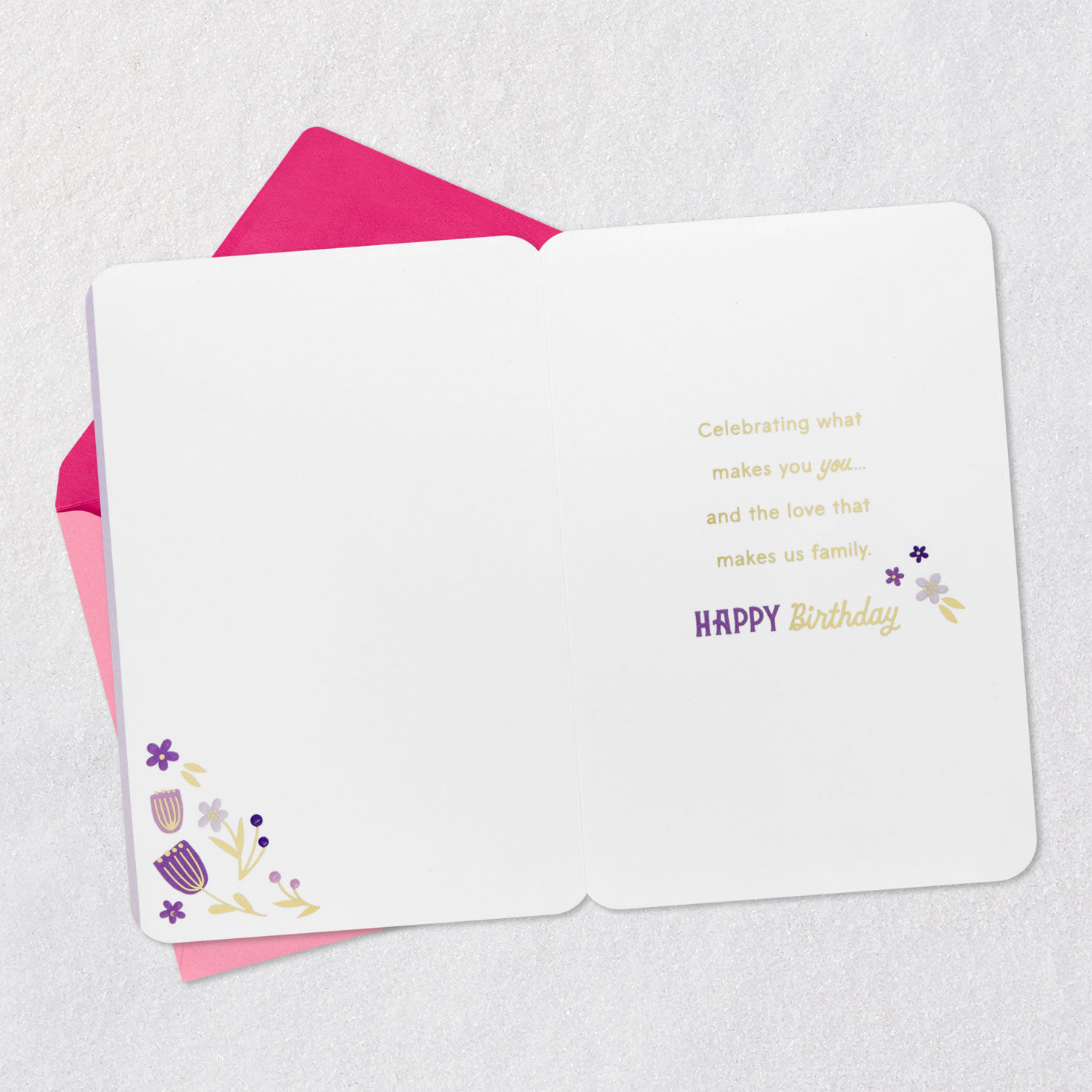 Lavender Floral Wreath Stepdaughter Birthday Card Open card with envelope image number 3