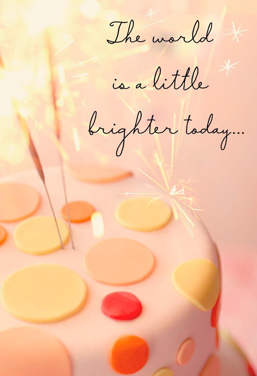 Cake World Is Brighter Birthday Card