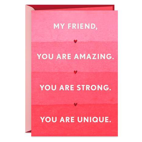 Amazing, Strong, Unique Friend Valentine's Day Card, , large
