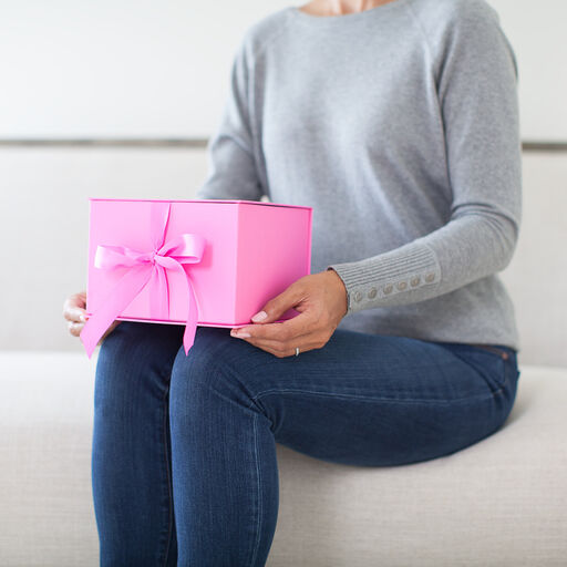 Bubblegum Pink 5x7 Large Gift Box With Shredded Paper Filler, 
