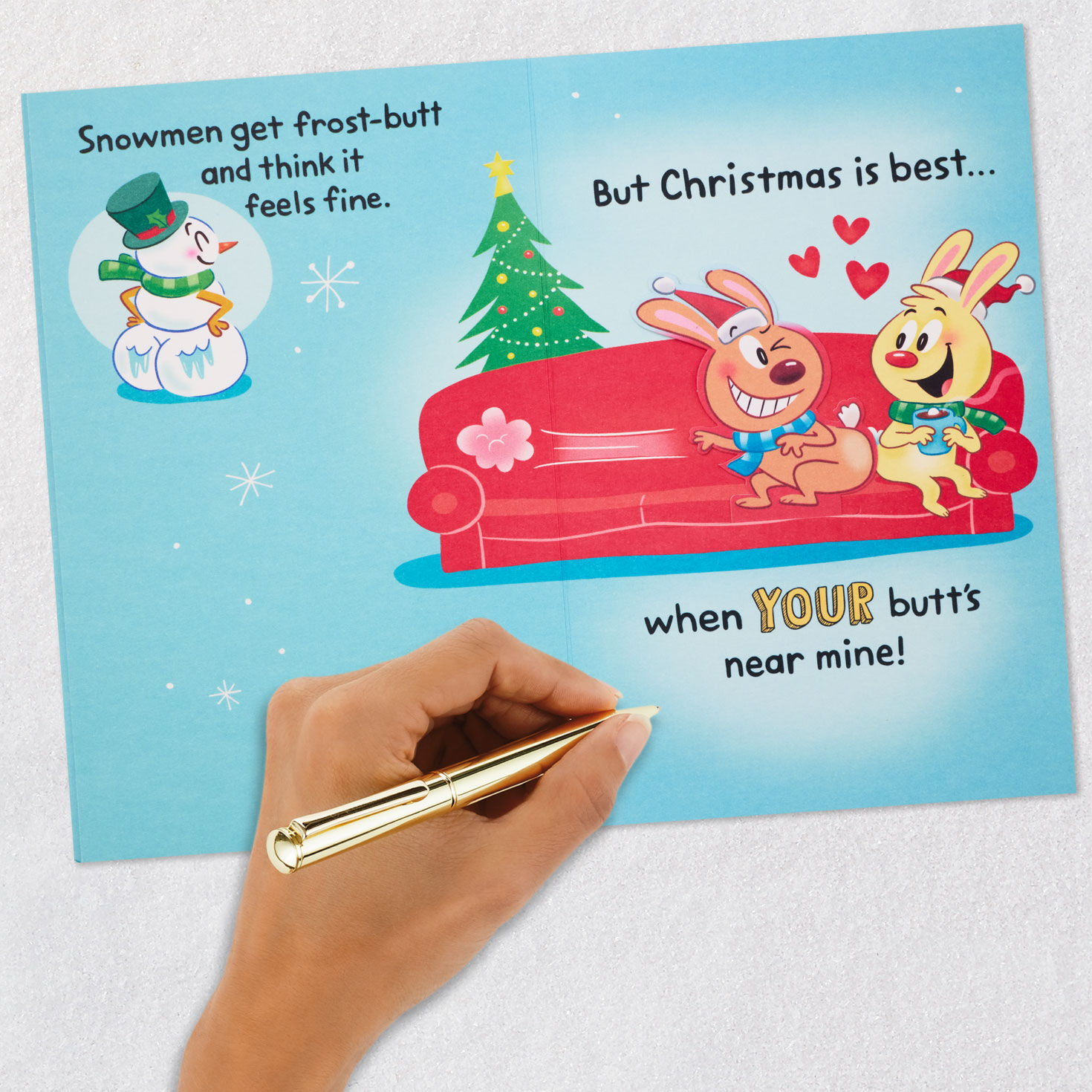 Cartoon Animal Butts Christmas Card Signing card image number 8