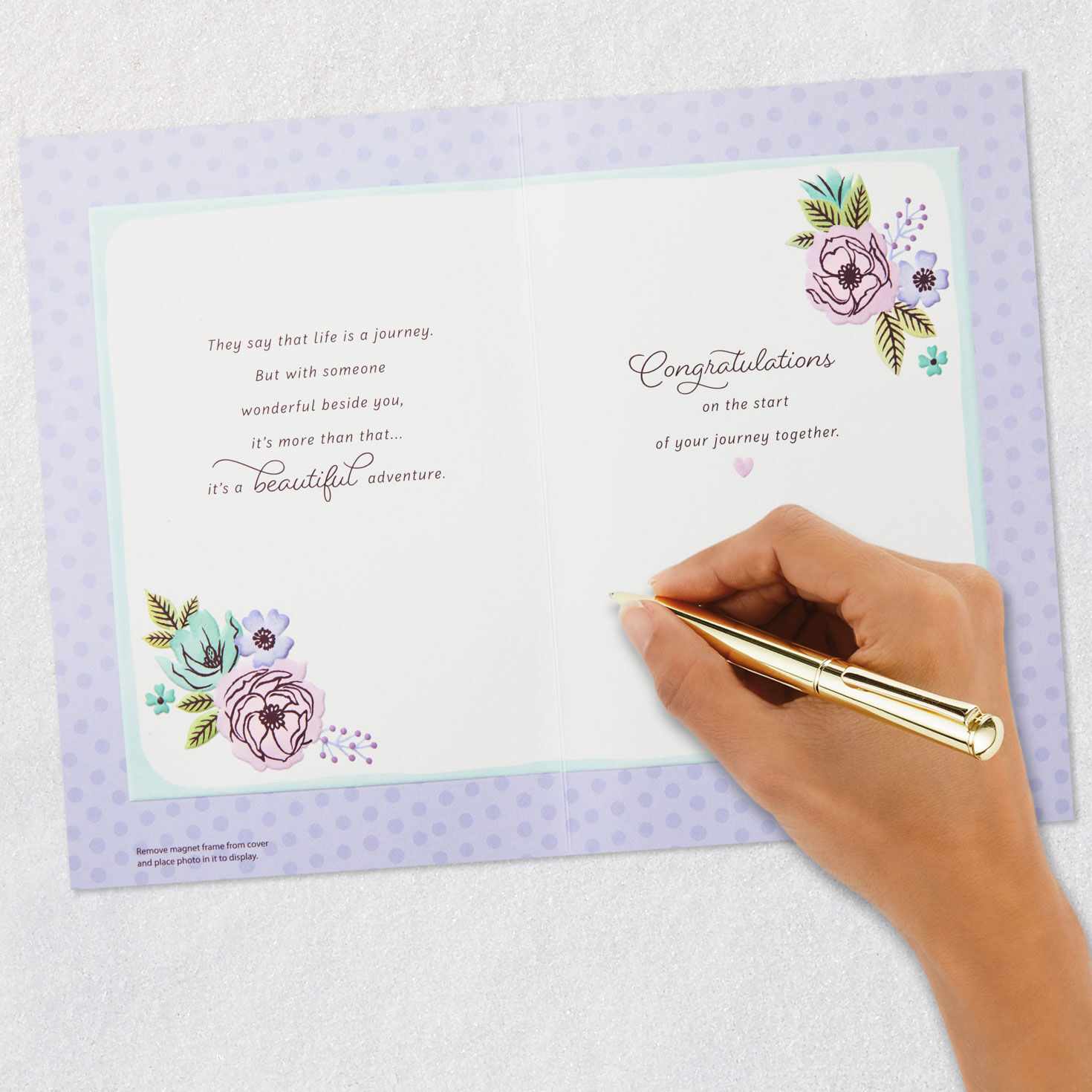 Just Married Car Magnetic Photo Frame Wedding Card Signing card image number 8