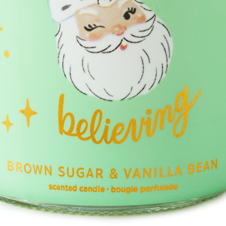 Santa Face Brown Sugar and Vanilla Bean Candle upclose detail image number 5