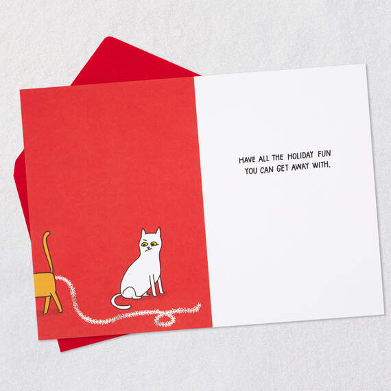 Cats With Tinsel Funny Christmas Card, , large image number 3