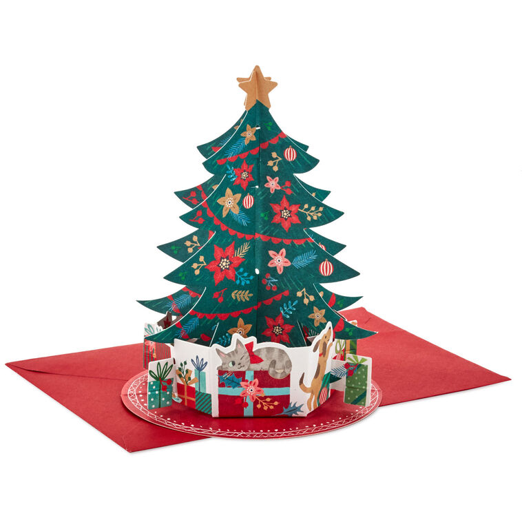 Christmas Tree 3D Pop-Up Boxed Christmas Cards, Pack of 8