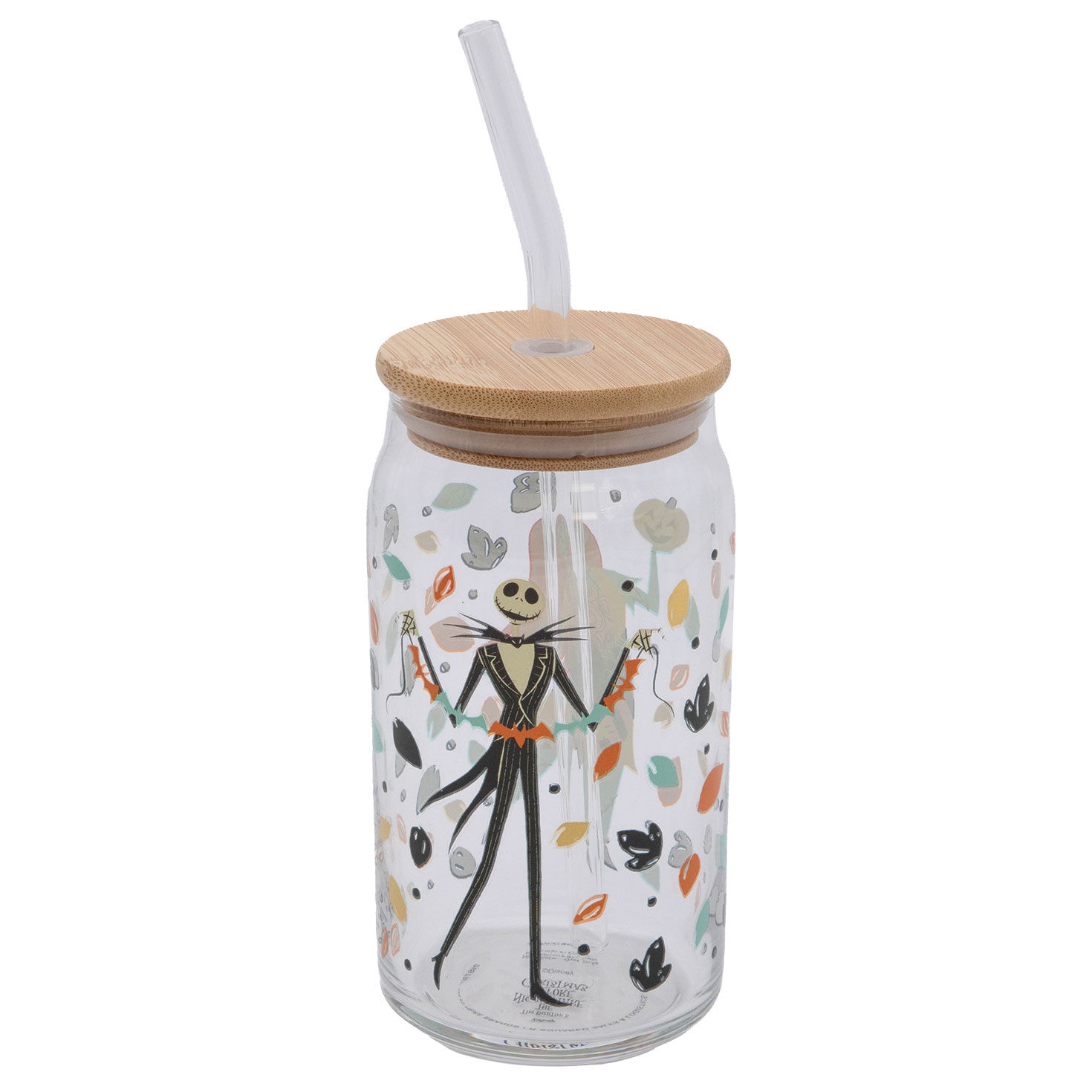 Disney Nightmare Jack and Sally Glass Cup With Straw front image number 1