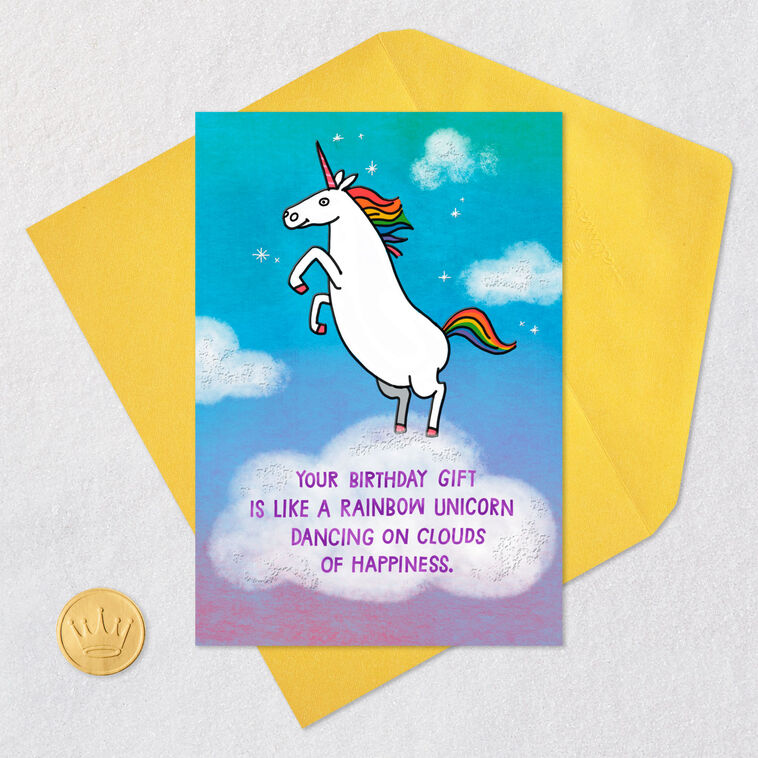Nonexistent Rainbow Unicorn Funny Birthday Card, , large image number 5