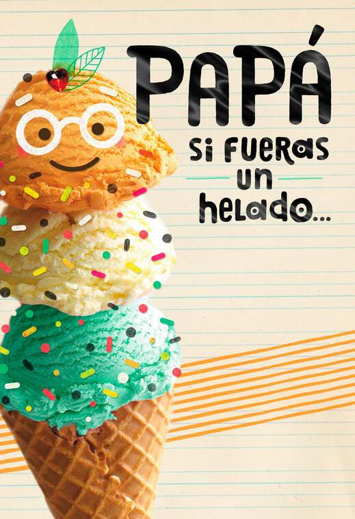 Happy With Extra Sprinkles Spanish-Language Father's Day Card for Dad, , large image number 1