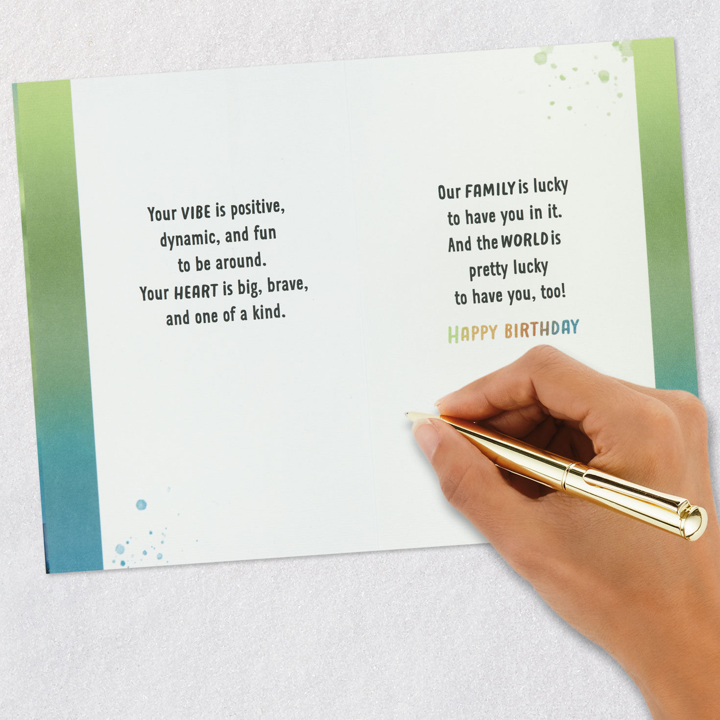 Ombre Sky Over City Birthday Card for Son signing card image number 7