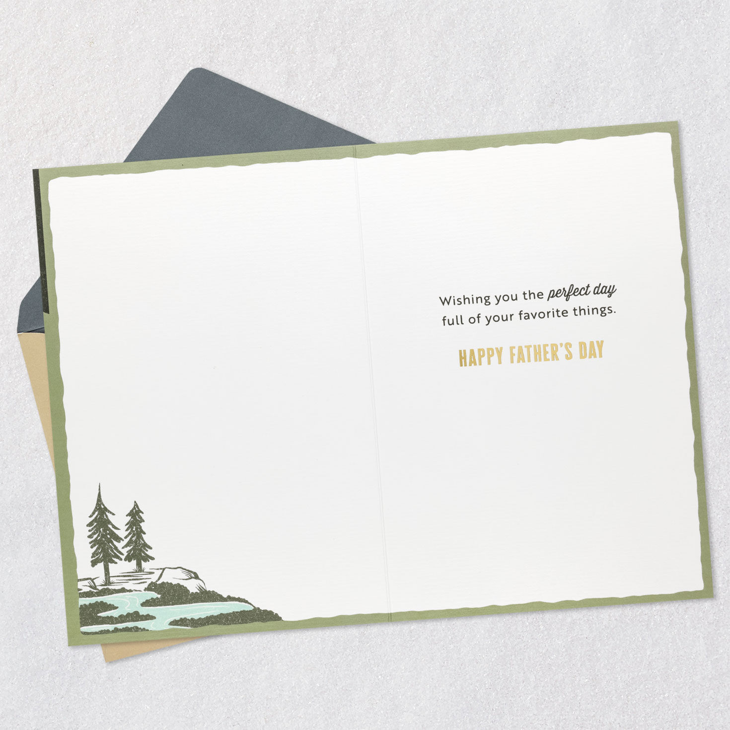 Classic Camping Lantern Father's Day Card Open card with envelope image number 3