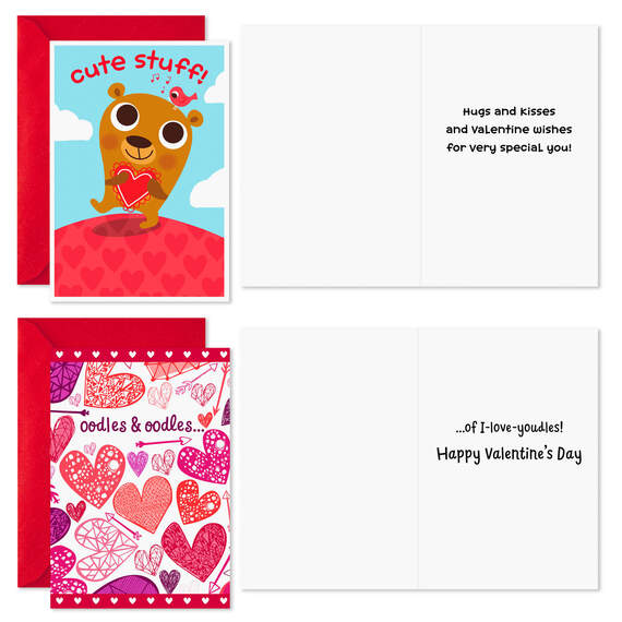 Hearts and Love Valentine's Day Cards Assortment, Pack of 8, , large image number 3