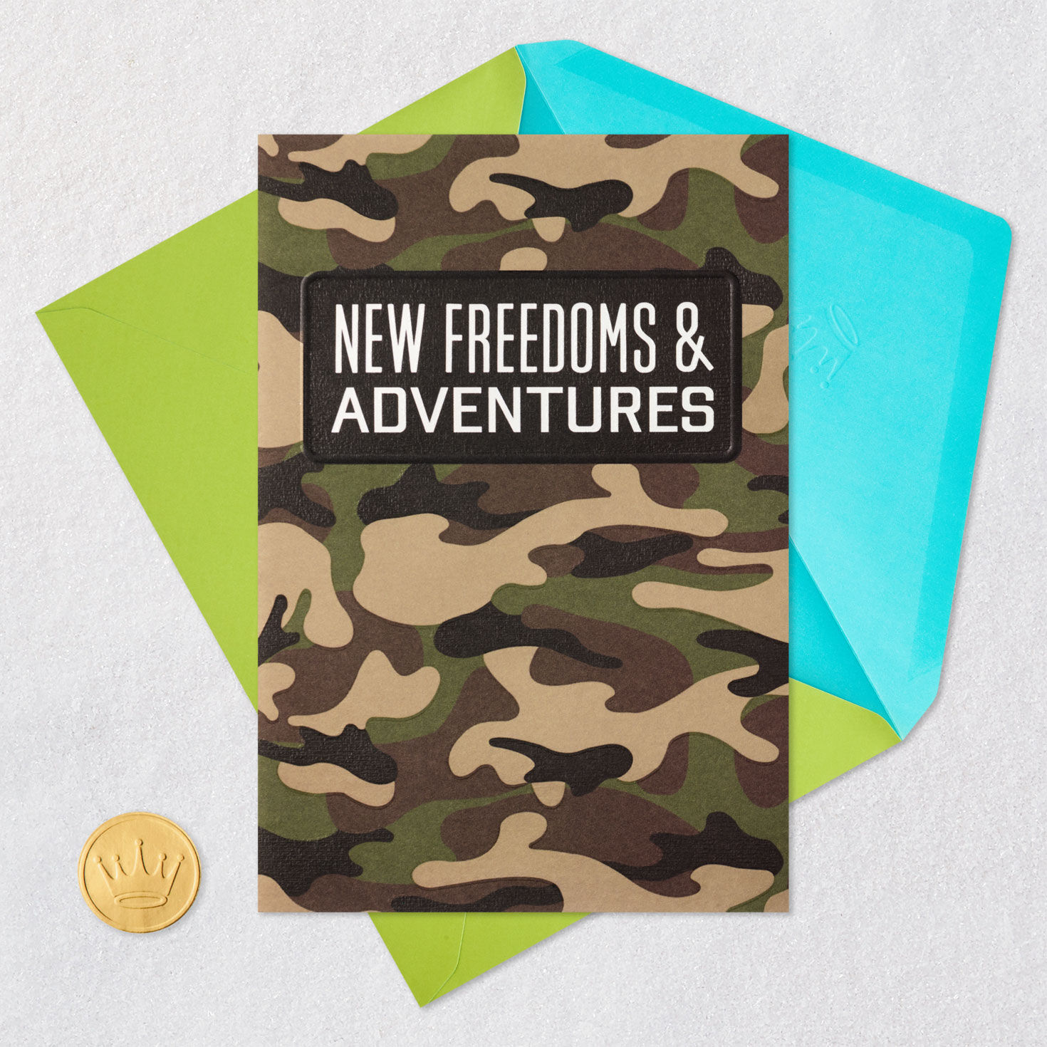 New Freedoms and Adventures Green Camo Birthday Card for only USD 4.99 | Hallmark