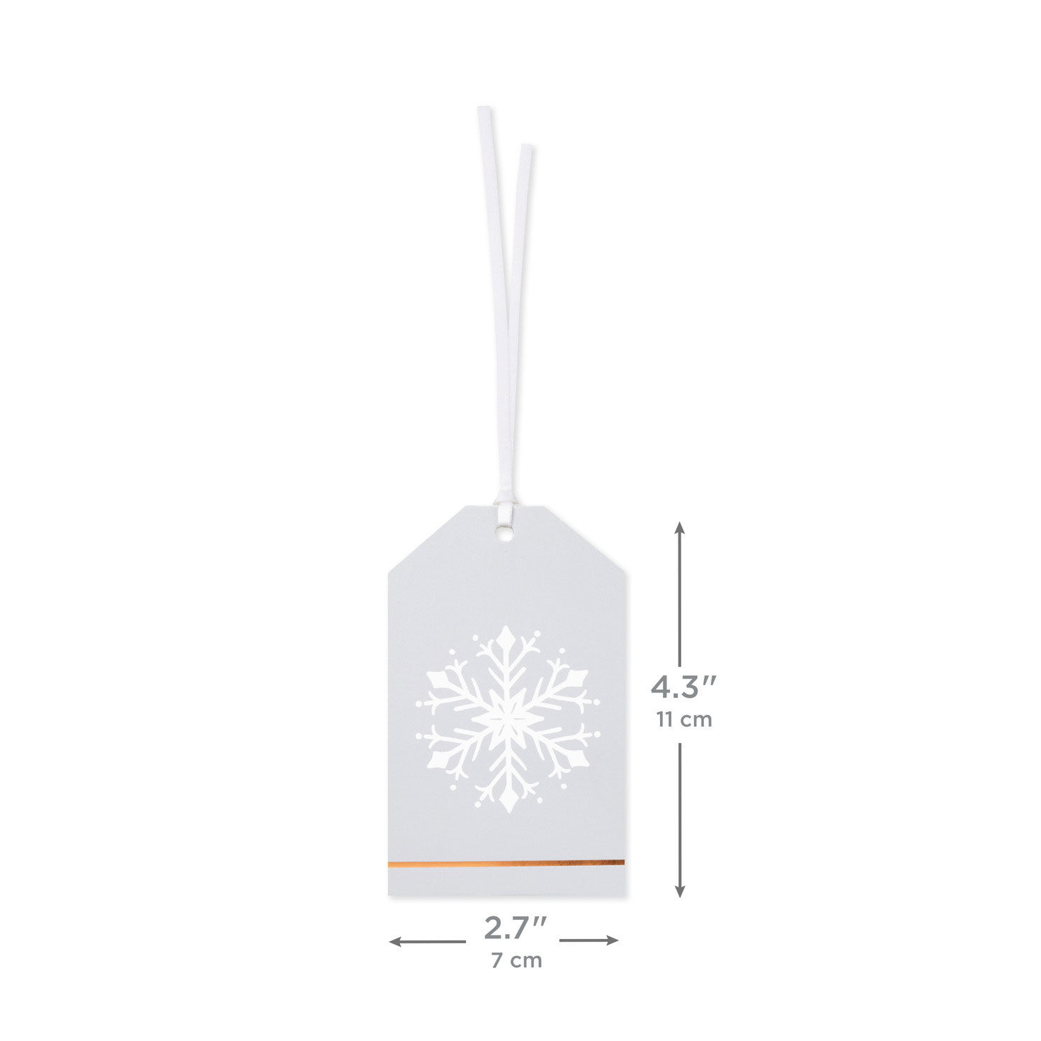 Blue Gray and Copper Winter Holiday Gift Tags measurement image number 3