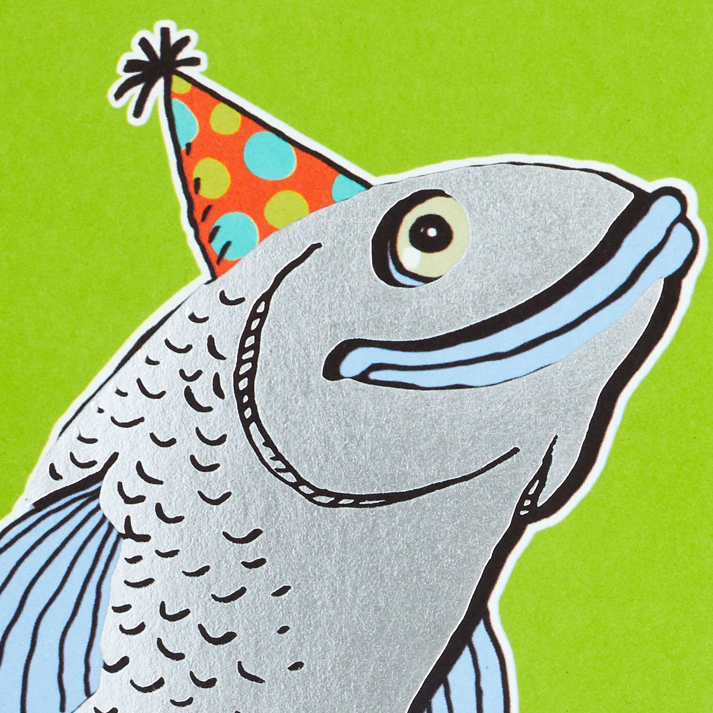 Silver Foil Cod Fish Funny Birthday Card Card Front Detail image number 4