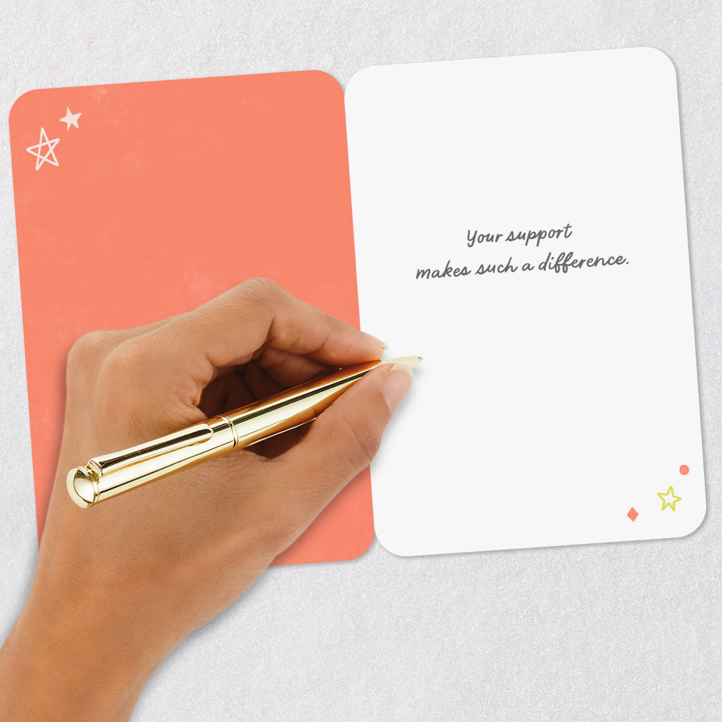 Coral Confetti Thank You Card for Teacher or Para Signing card image number 6