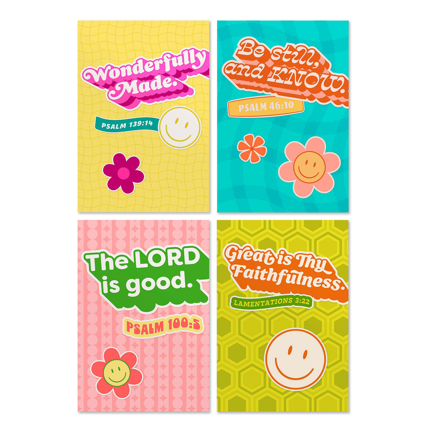 Bright Retro Assorted Religious Birthday Cards, Box of 12