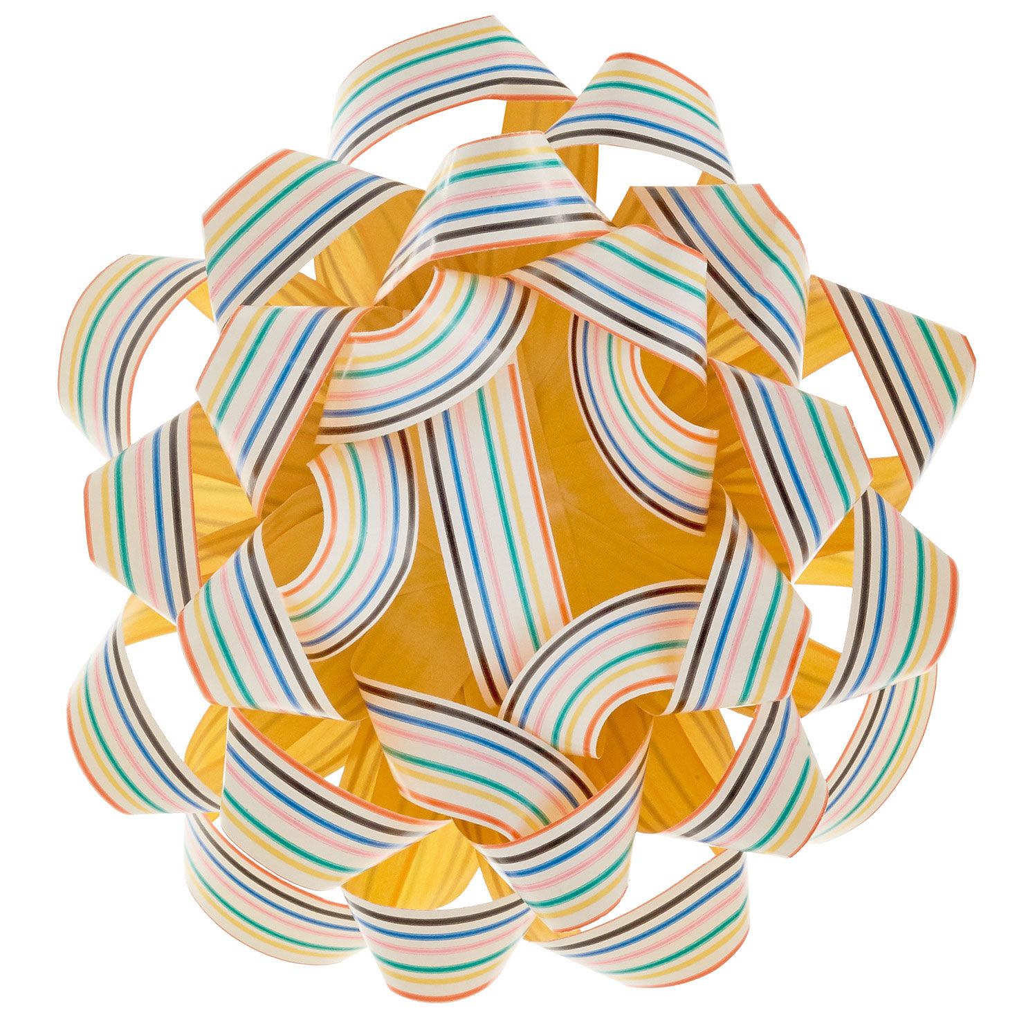 4.6" Colorful Stripes on White Recyclable Gift Bow