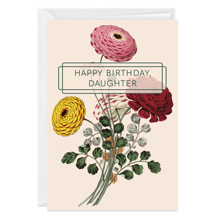Vintage Zinnia Flowers Custom Card