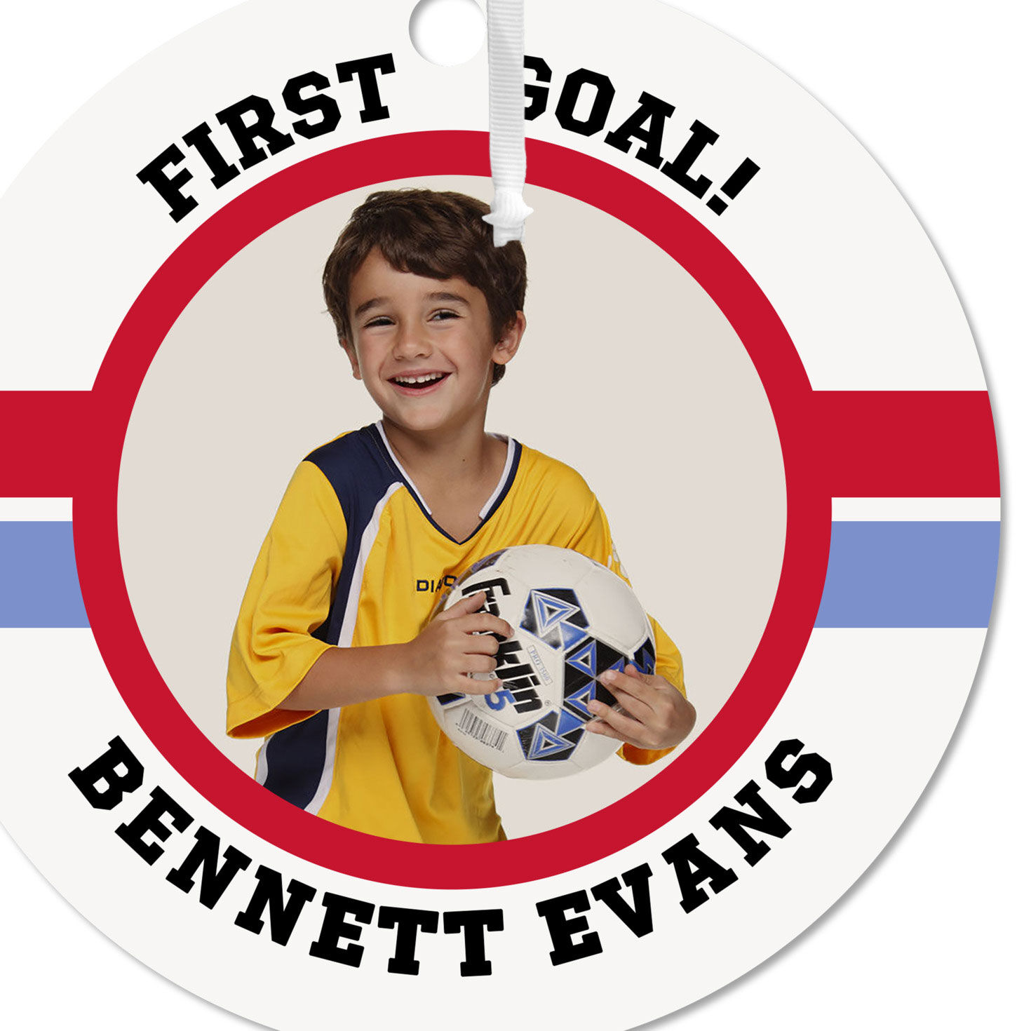 Soccer Round Metal Personalized Ornament, Custom Photo and Text, , large image number 4