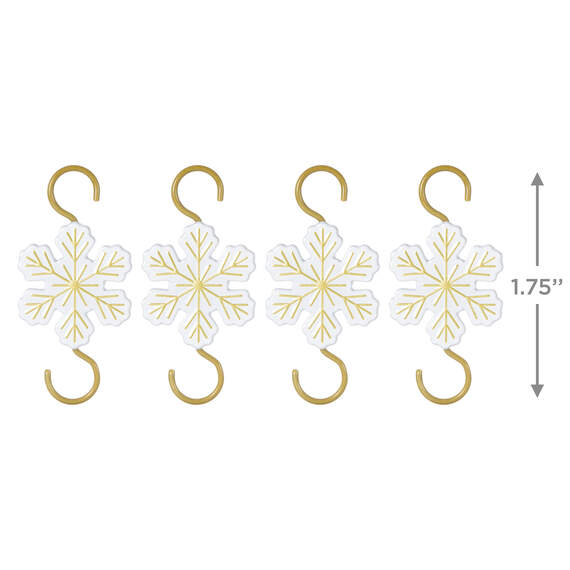 Mini Snowflake Metal Ornament Hooks, Set of 4, , large image number 3