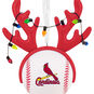 Cardinals Reindeer Baseball Christmas Ornament closeup view image number 5