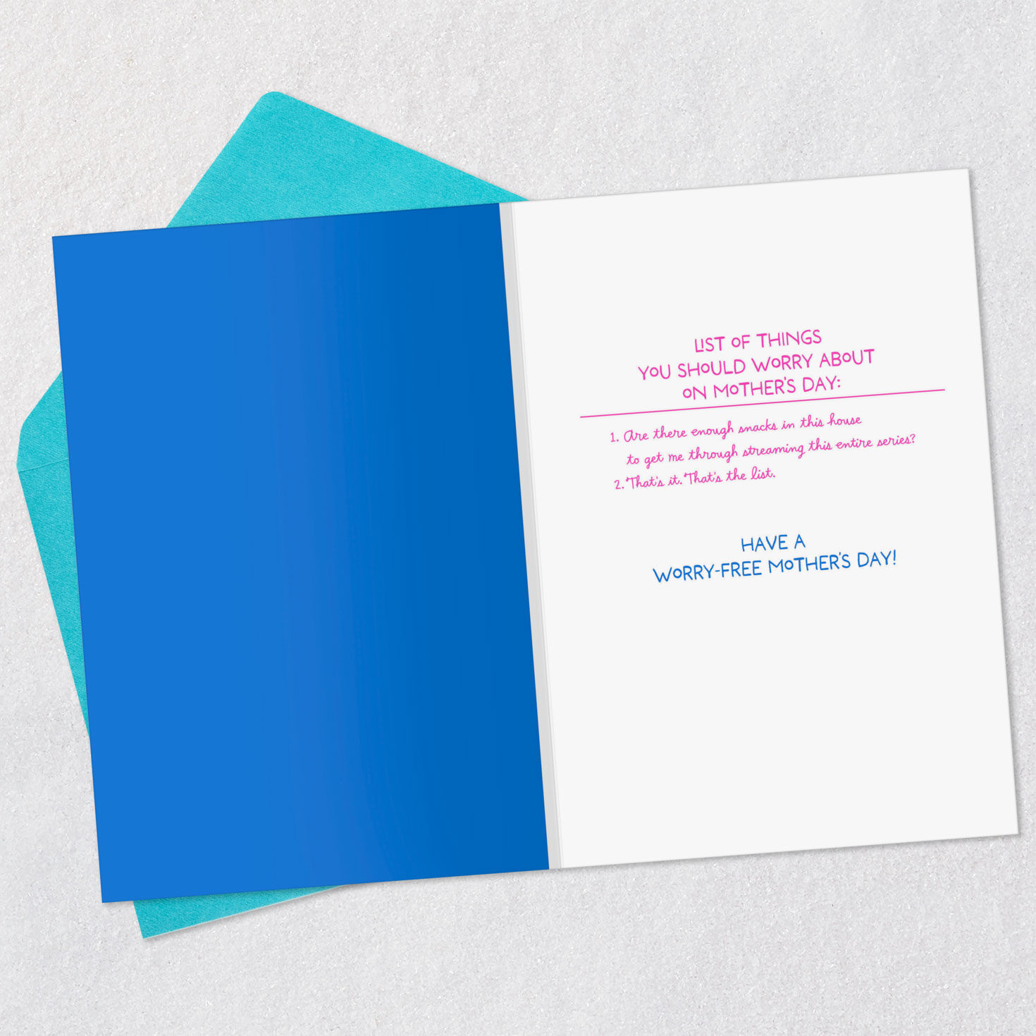 Dog Watching TV on Couch Funny Mother's Day Card Open card with envelope image number 3