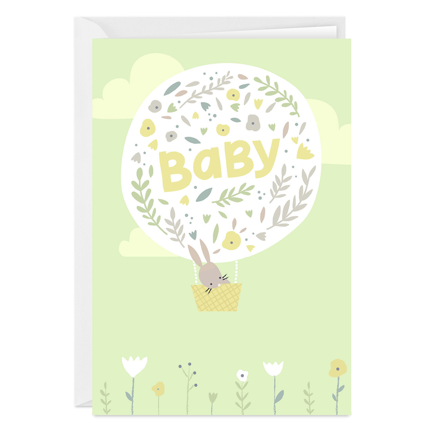 Bunny Sending Love Custom New Baby Card