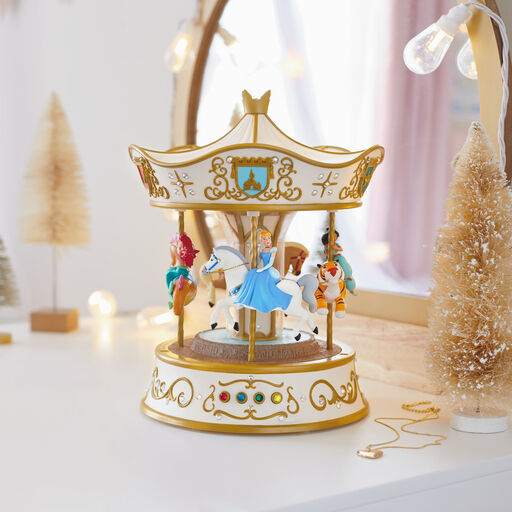 Disney Princess Dreams Go Round Carousel Musical Tabletop Decoration With Light and Motion, 