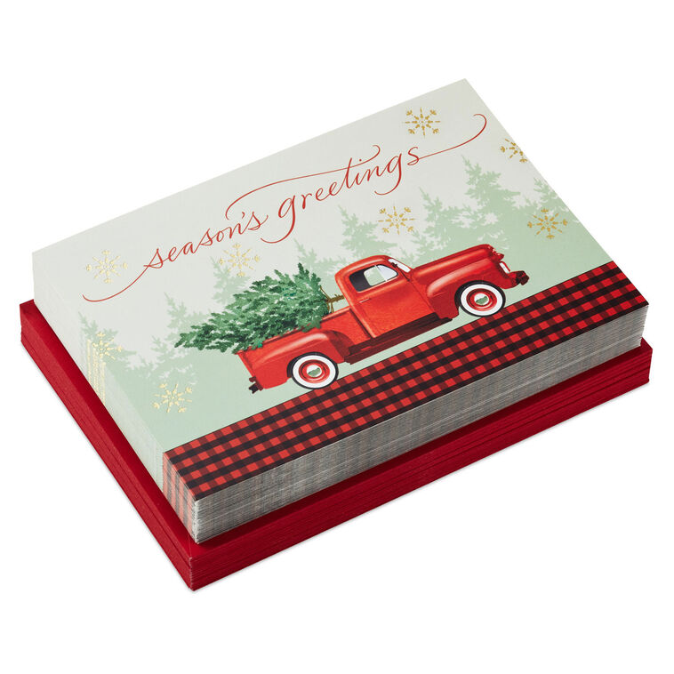 Rustic Red Truck Boxed Christmas Cards, Pack of 40
