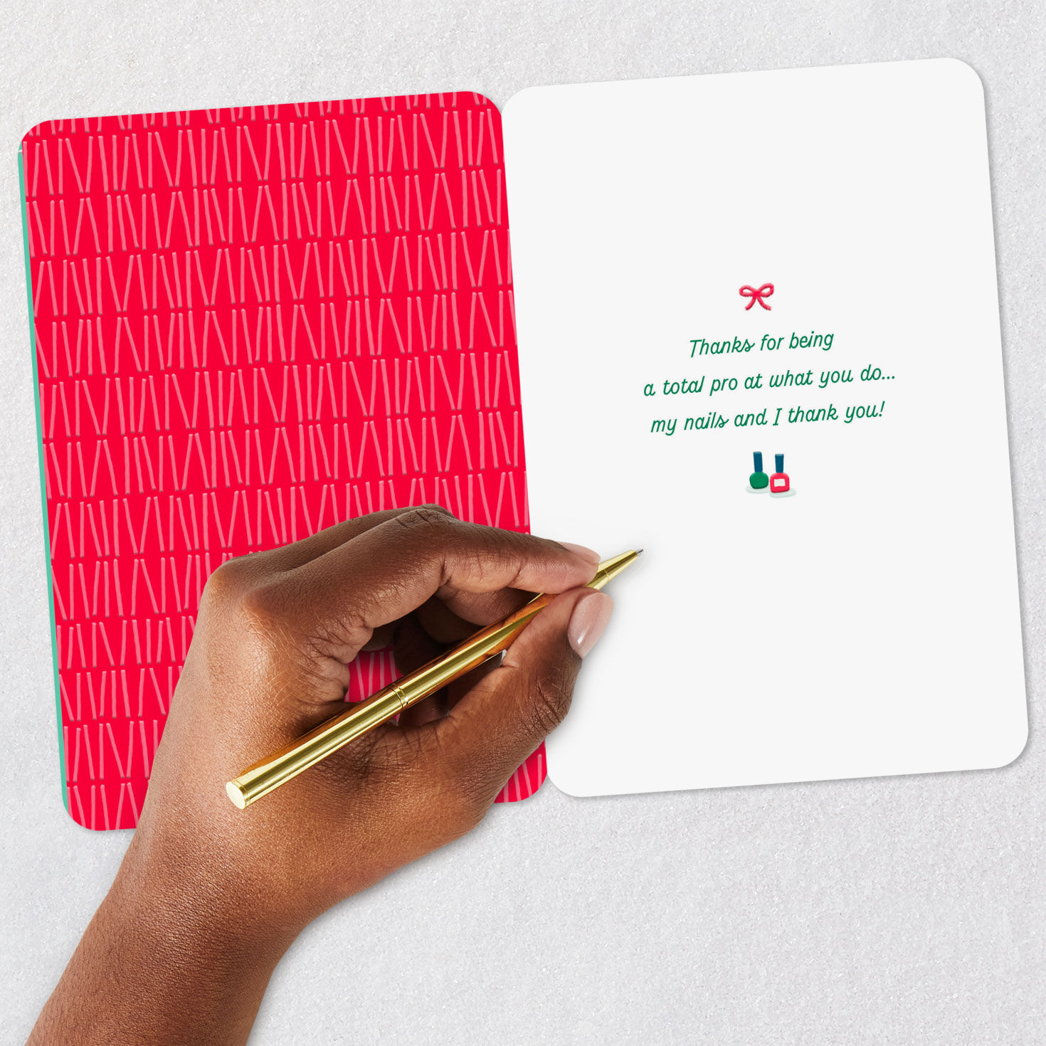 Santa Getting a Pedicure Christmas Card for Nail Tech Signing card image number 6