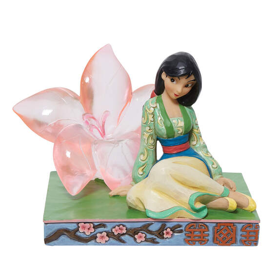 Jim Shore Disney Mulan and Cherry Blossom Figurine, 4.75"
