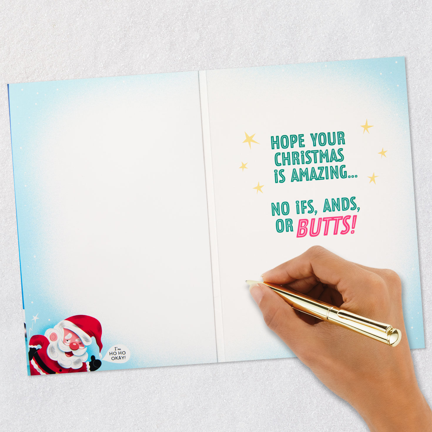 Santa Stuck in Chimney Funny Christmas Card With Sound Signing card image number 8