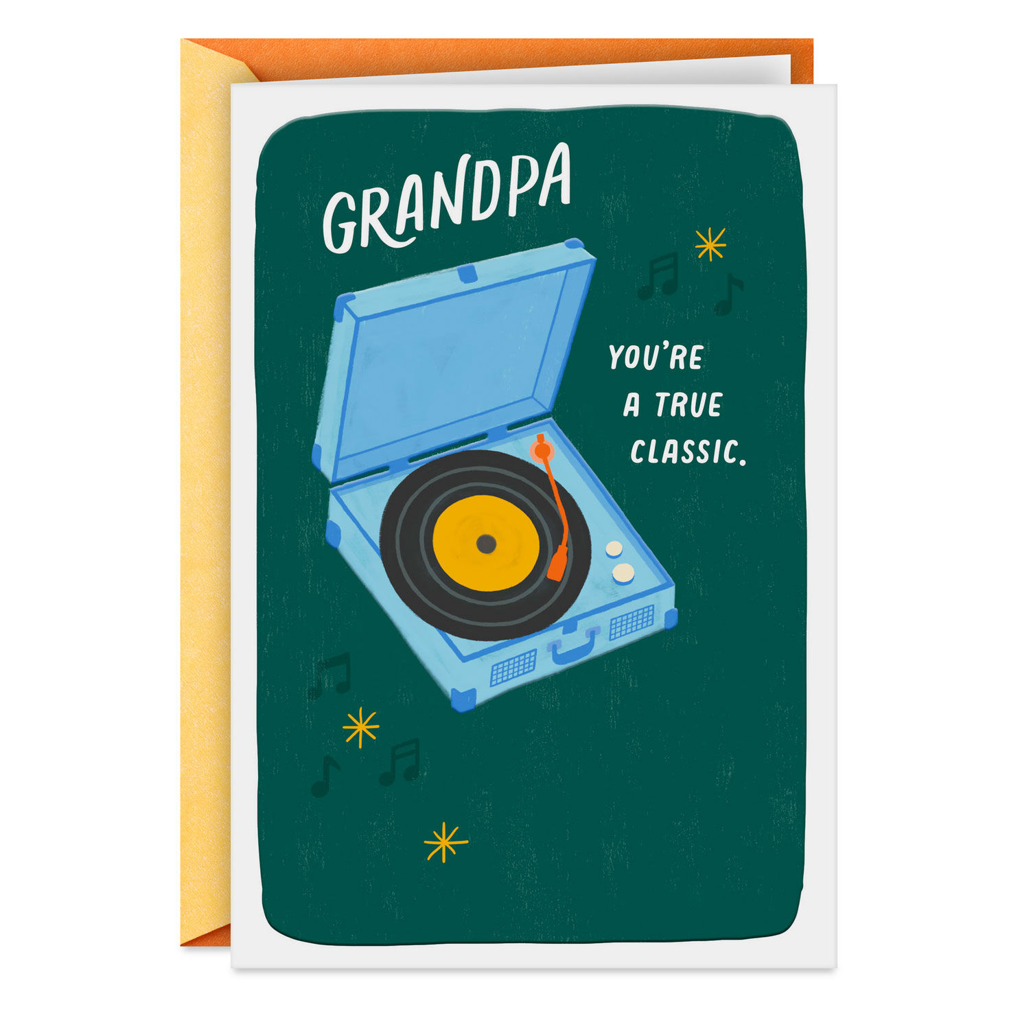 A True Classic, Record Player Birthday Card for Grandpa