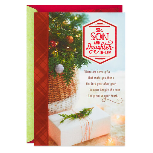 You Are Gifts Religious Christmas Card for Son and Daughter-in-Law, 
