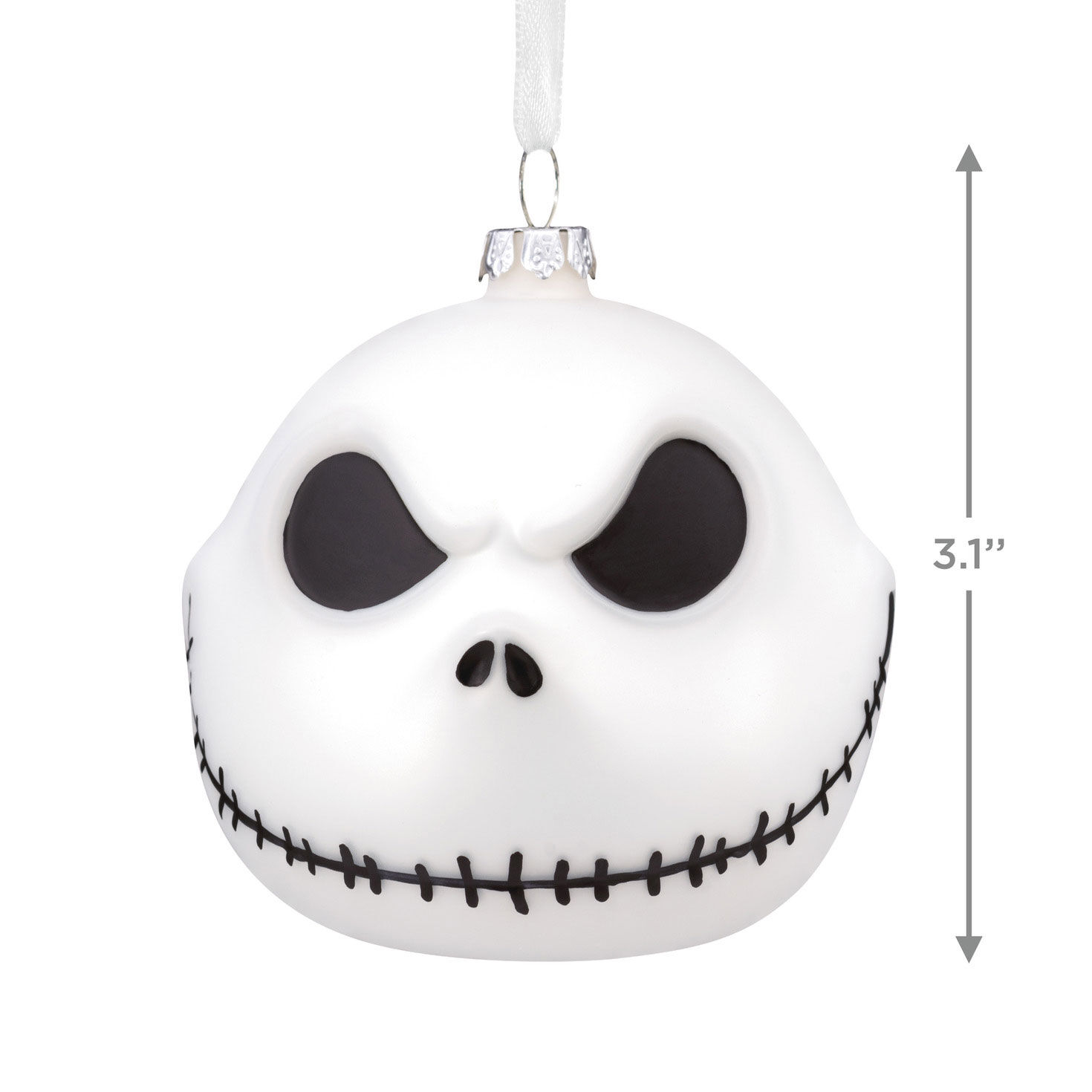 Jack Skellington Glass Christmas Ornament measurement image number 3