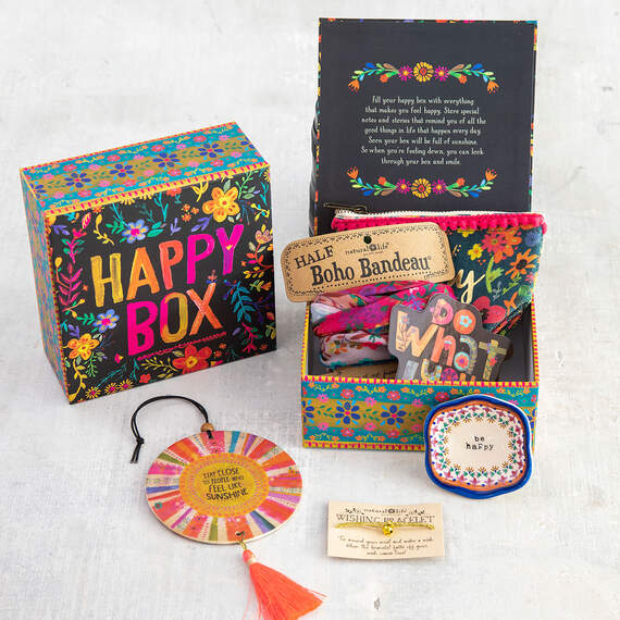 Natural Life Black and Multicolor Happy Box Gift Set, 6 Pieces