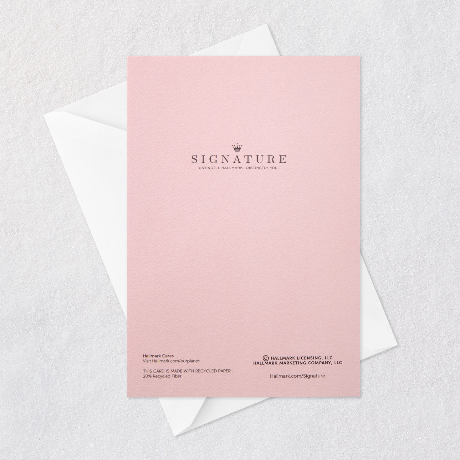 White Flowers and Leaves on Light Pink Blank Card Card Front with Envelope and Gold Seal image number 6