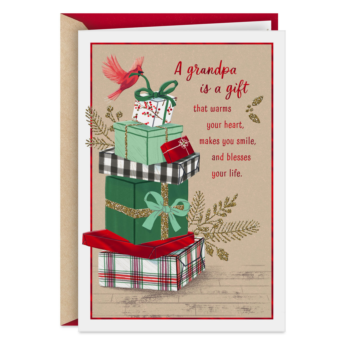 A Grandpa Is a Gift Religious Christmas Card for Grandpa