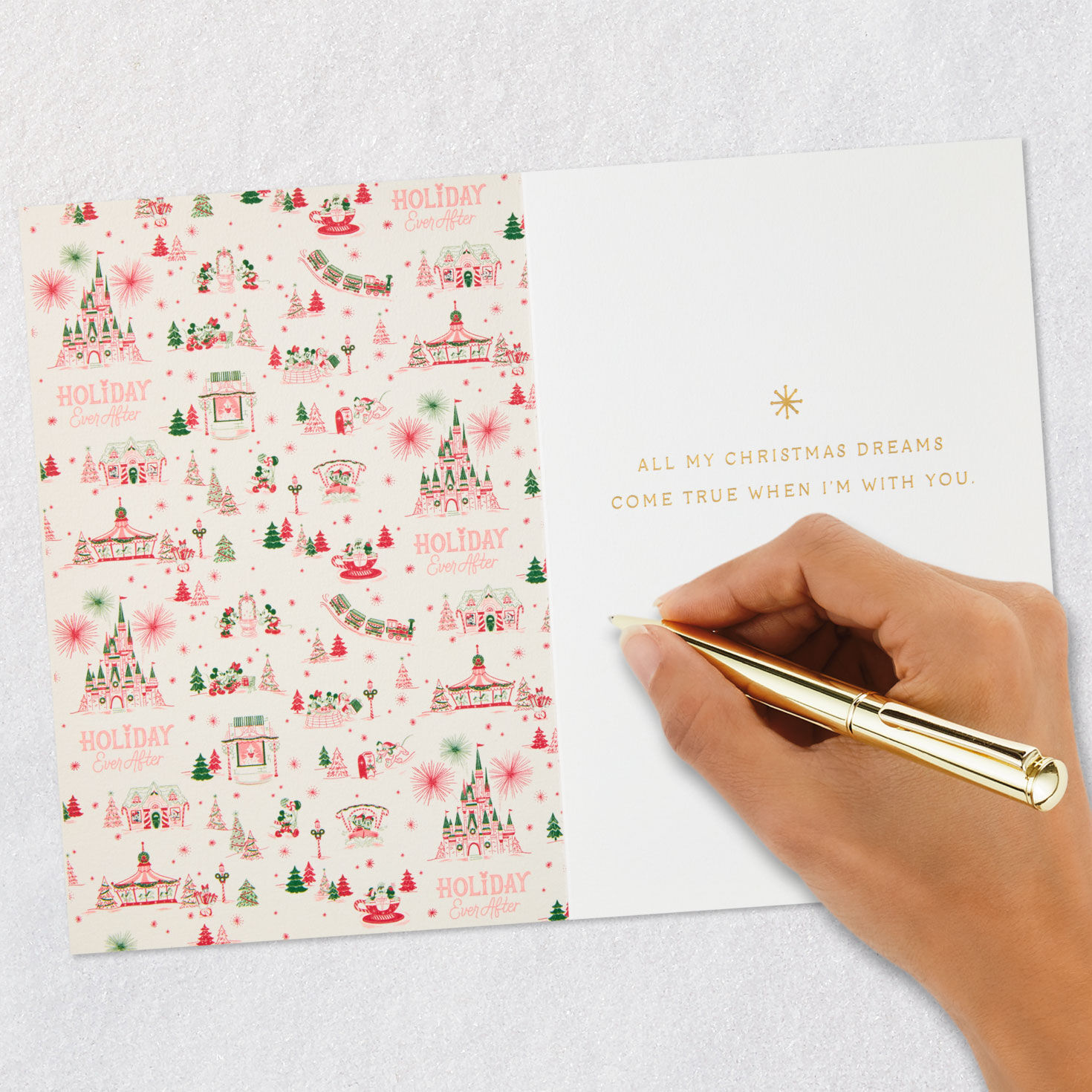 Disney Holiday Ever After Movie Love Christmas Card Signing card image number 6
