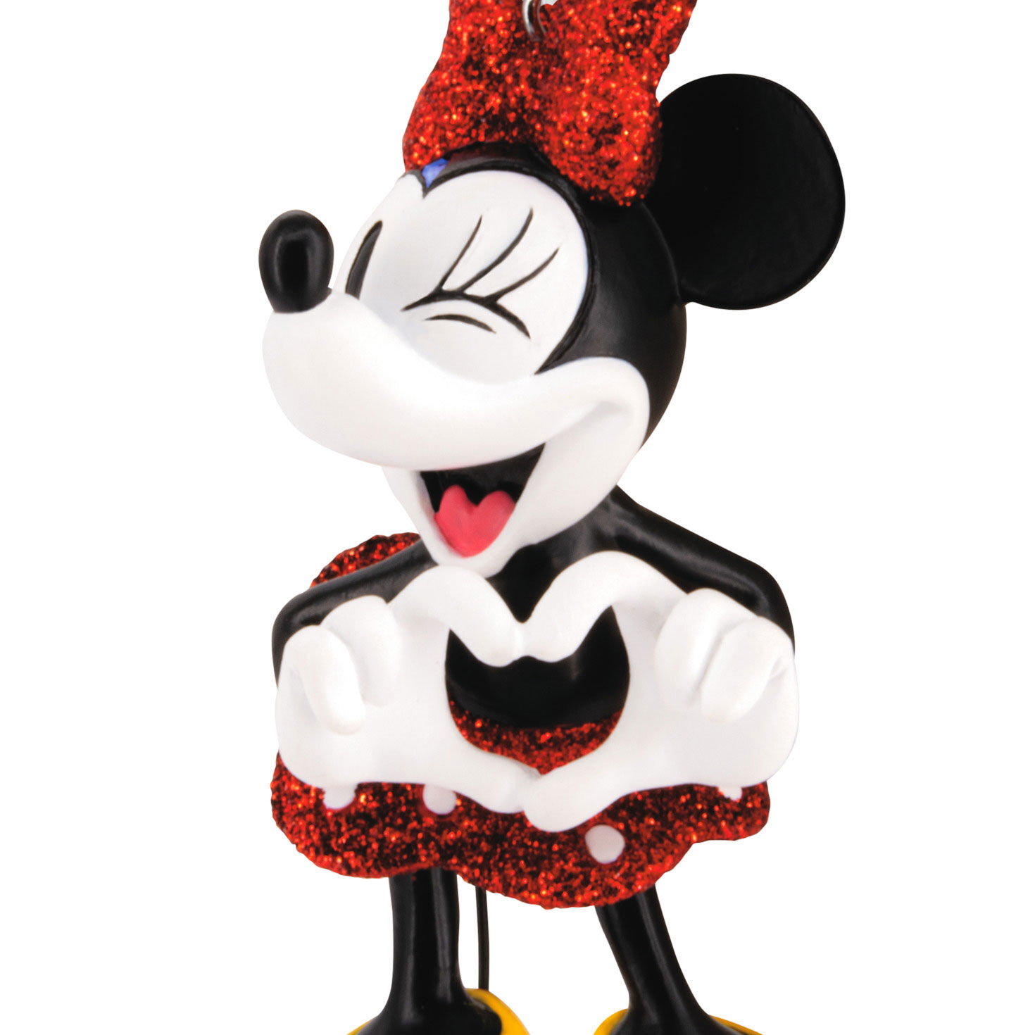 Vintage Minnie Red Sparkling Christmas Ornament upclose view image number 5