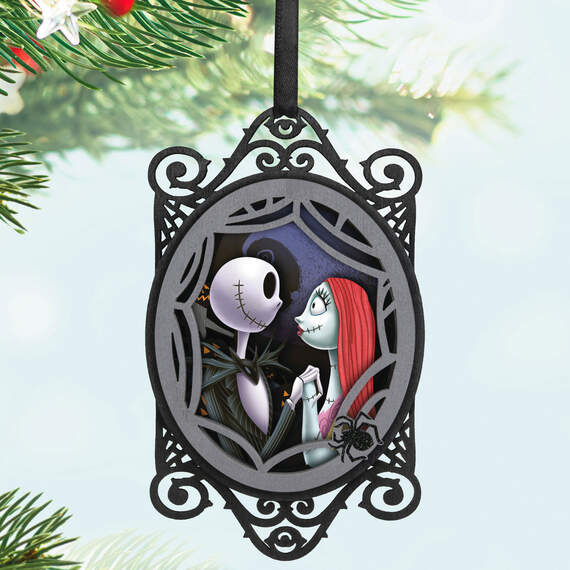 Disney Tim Burton's The Nightmare Before Christmas Jack and Sally Papercraft Ornament, , large image number 2