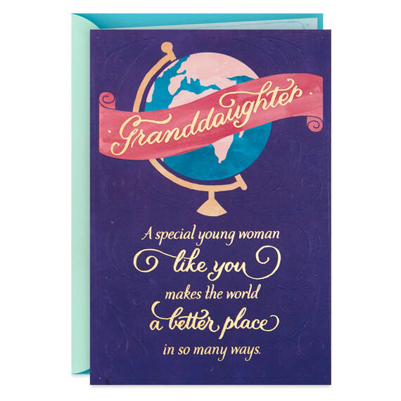Globe High School Graduation Card for Granddaughter