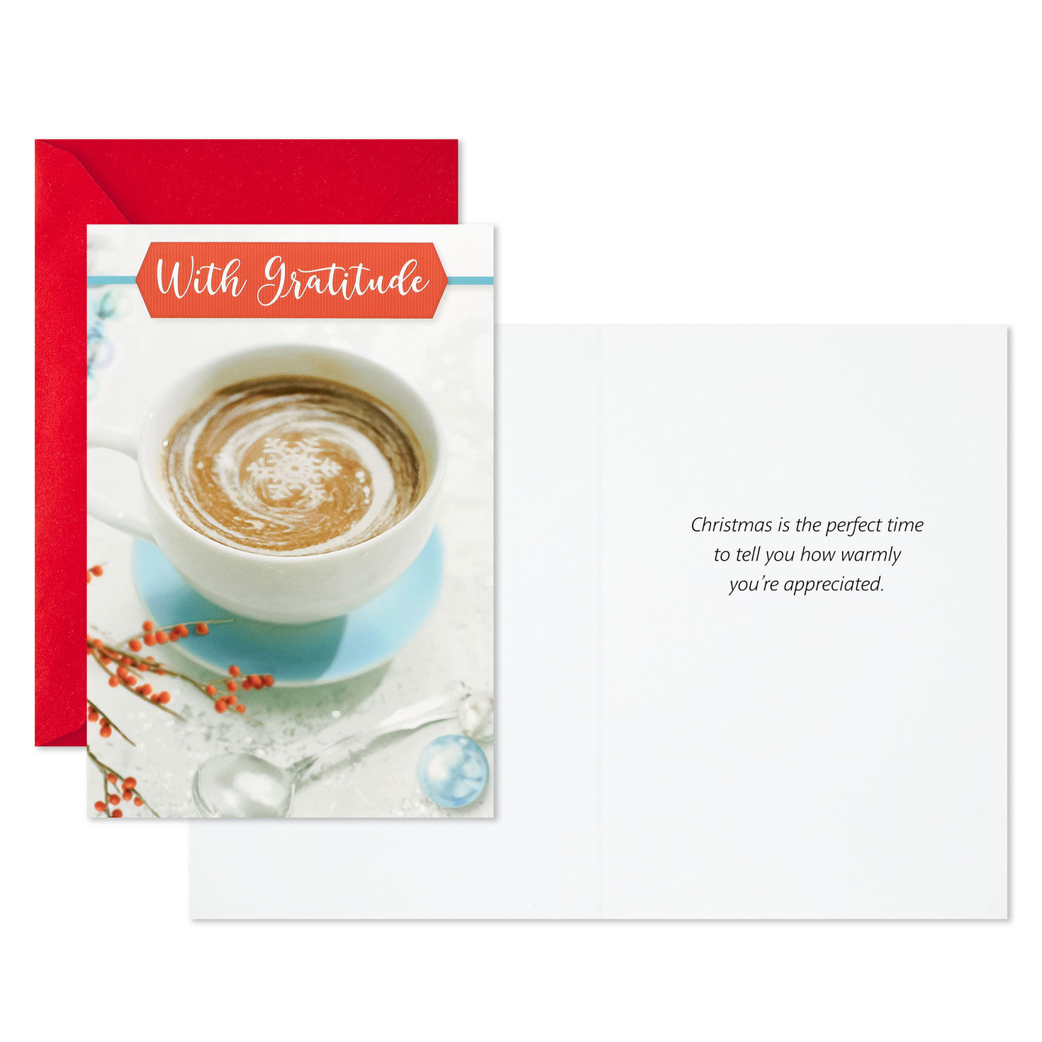 Cozy Winter Christmas Thank-You Cards Assortment Card Front with Sentiment image number 3