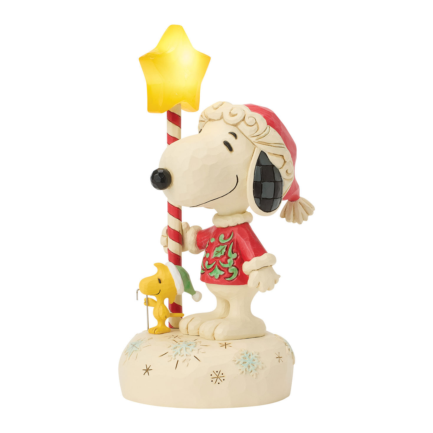 Jim Shore Snoopy and Woodstock Light-Up Poll Statue side image number 6